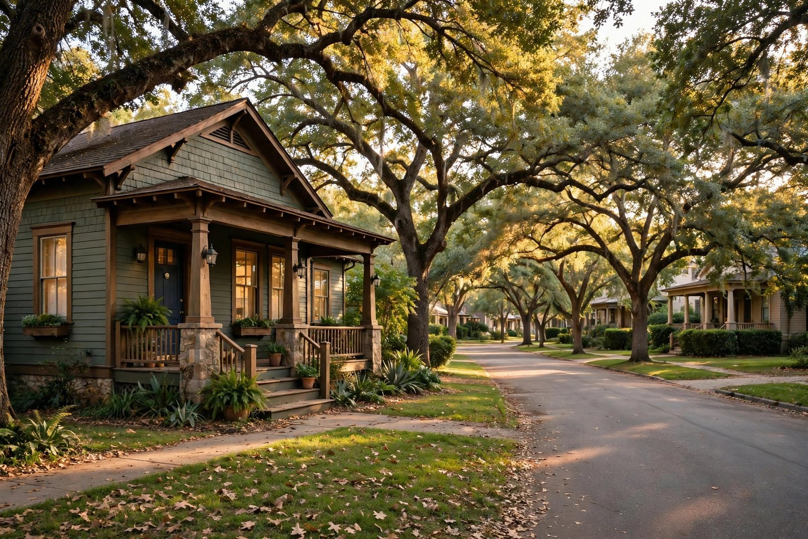 Charming historic craftsman style house on a quiet tree lined Austin Texas street
