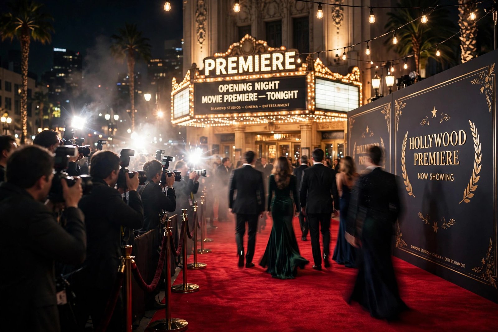 Hollywood movie premiere red carpet representing the three-generation entertainment family of Janet Ann Ayres