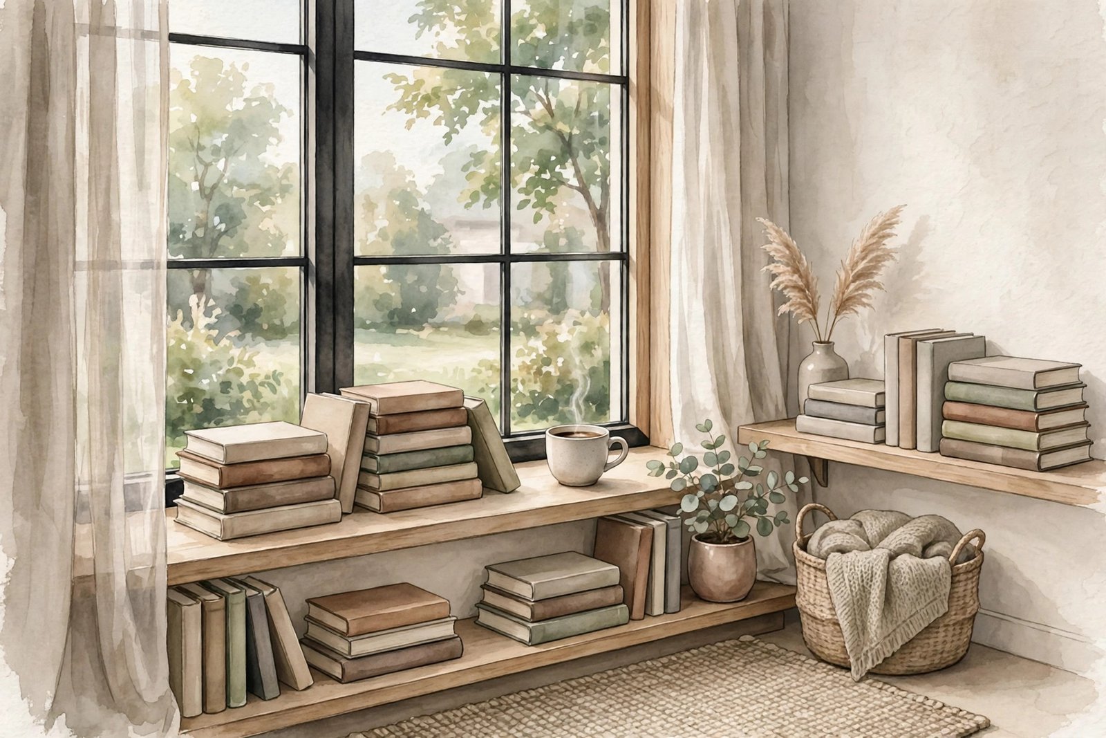Peaceful private reading corner by a window, symbolising a quiet life away from the spotlight